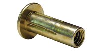 Steel Cross Nut Pre-Bulbed - 1/4-20 Thread, .280" Grip, Yellow Zinc Plated, 100-Piece Box (S25MG280)