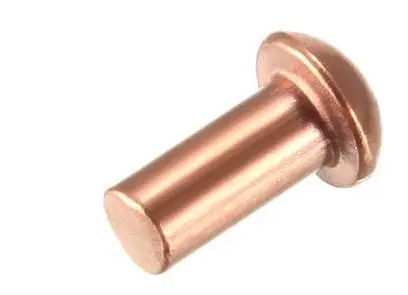 Round Head Pack of 1/2lb - Approximately 35 Pieces X 1/2 Length Copper Solid Rivet 1/4 Dia Plain Finish, 