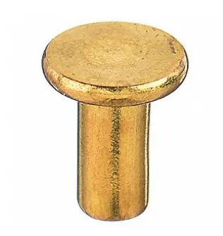 MS20435-B5-4 .273 Head Dia.117 Head Height, 5/32 X 1/4 Solid Brass Round Head Rivet, Pack of 1/2 LB - Approximately 180 Pieces