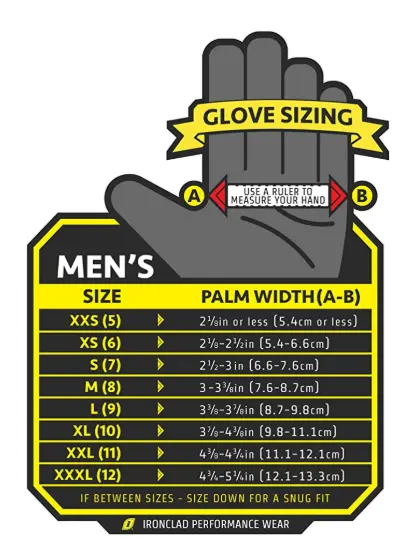 glove size chart