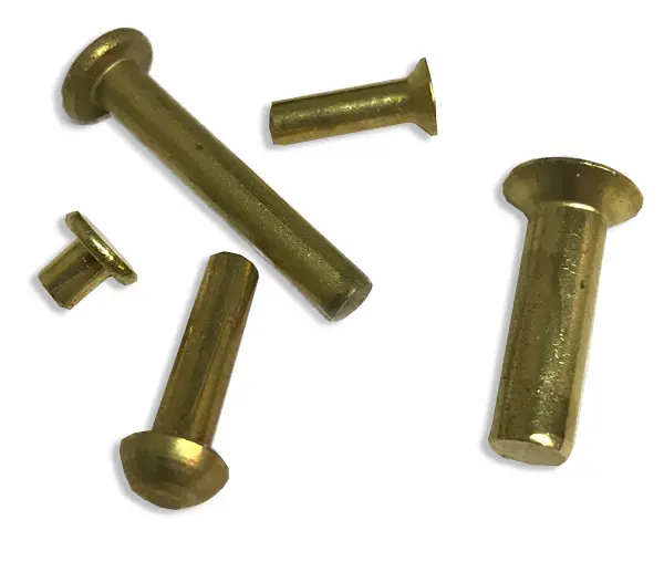Type:6R Raw Brass Rivet Set of 40 no-Varnish 