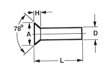 78° Countersunk Head Aluminum Solid Rivets