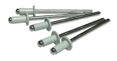 Aluminum Blind Rivet w/ Aluminum Mandrel "WHITE PAINT", Dome Hd. 3/16x.126-.250  Grip