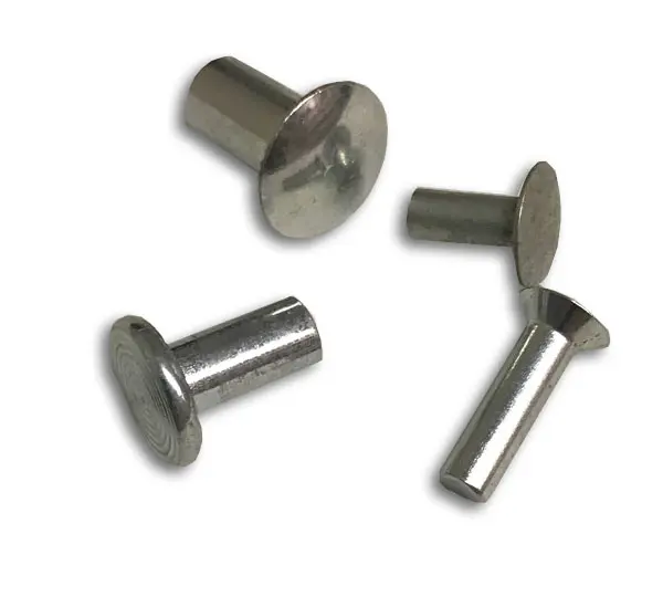 5/16" Head Rivet Steel Nickel Semi Tubular Rivets 9/64" Dia x 3/64" Grip Lgth 
