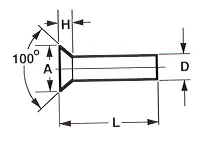 100° Countersunk Head Aluminum Solid Rivets